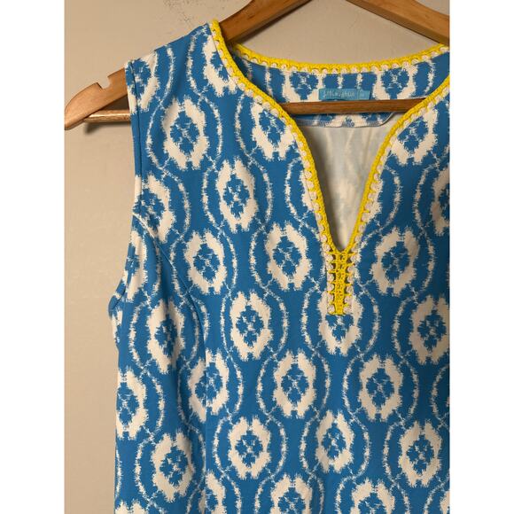 J McLaughlin Catalina Cloth Shift Dress Sleeveless Womens Size M Blue - Picture 2 of 9